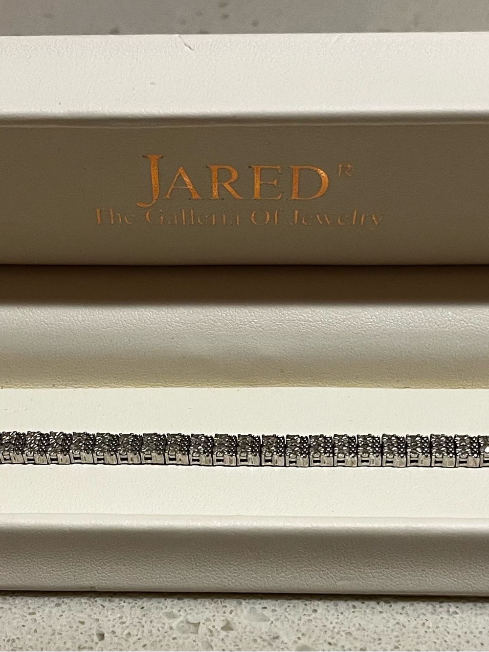 Jared Silver-Tone Tennis Bracelet with Clear Stones